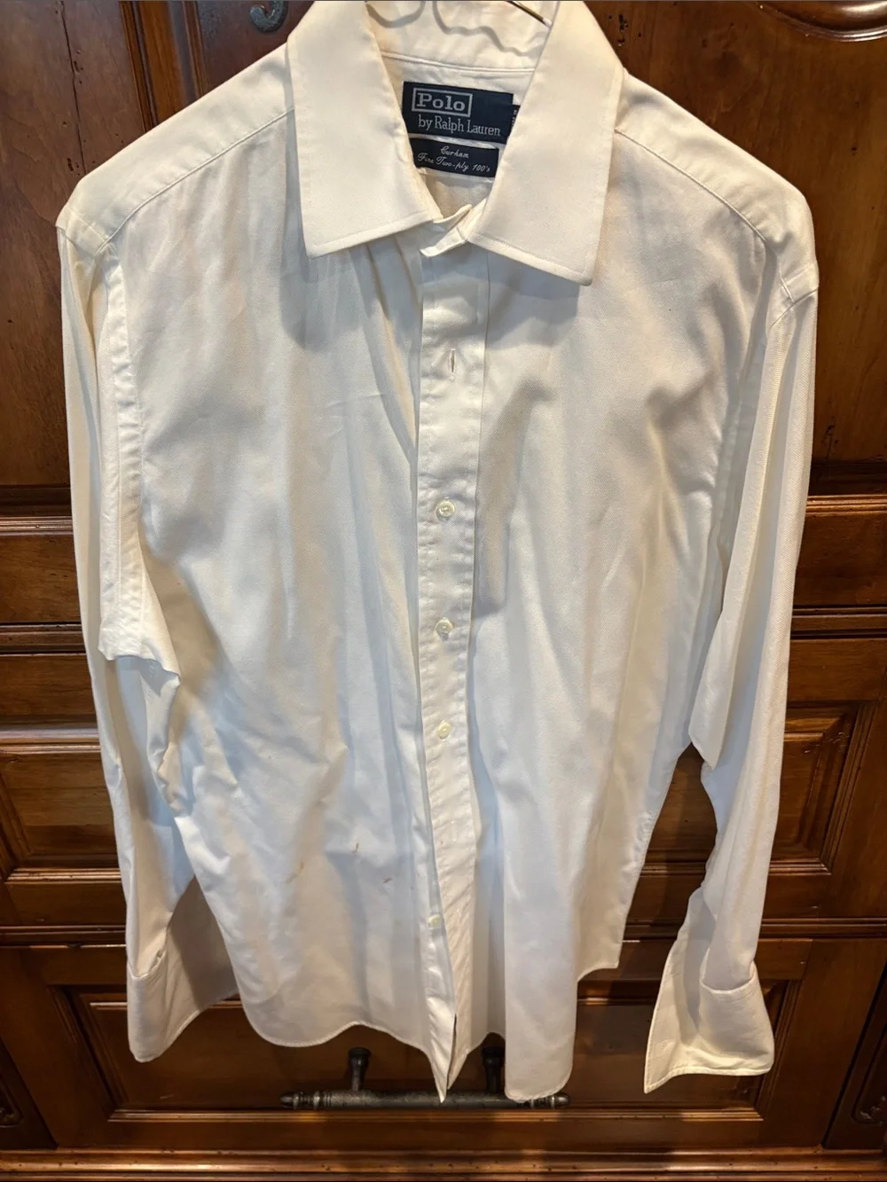 Polo Ralph Lauren Men’s White Cotton Dress Shirt French Cuff 15.5 32-33